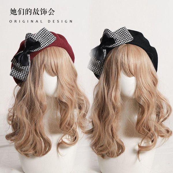 berets black beret winter female british retro designer bow plaid thousand bird grid hat autumn and joker, Blue;gray
berets black beret winter female british retro designer bow plaid thousand bird grid hat autumn and joker, Blue;gray