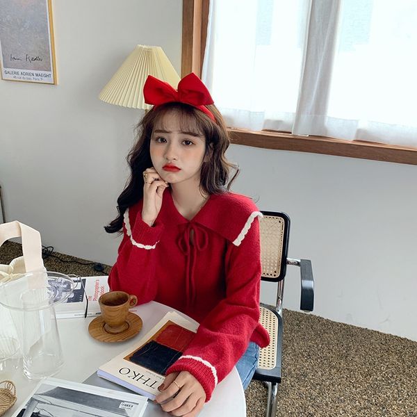 autumn 2020 sweet lace up lapel foreign style loose pullover lace sweater long sleeve knitted sweater 54s5t, White;black
autumn 2020 sweet lace up lapel foreign style loose pullover lace sweater long sleeve knitted sweater 54s5t, White;black