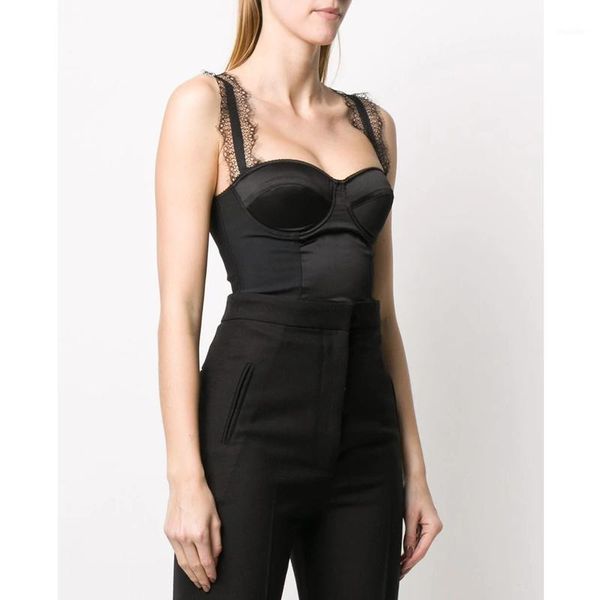 4.24 lace spaghetti strap corset bodysuits patchwork lace black jumpsuits1, Black;white
4.24 lace spaghetti strap corset bodysuits patchwork lace black jumpsuits1, Black;white