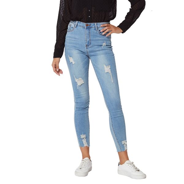 2021 jeans female spring autumn women's casual wear out little foot pencil pants, Blue
2021 jeans female spring autumn women's casual wear out little foot pencil pants, Blue