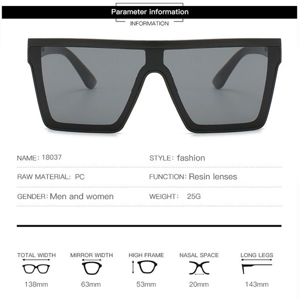 2020 new male flat sunglasses brand black square shades gradient sun glasses for men cool one piece designer uv400
2020 new male flat sunglasses brand black square shades gradient sun glasses for men cool one piece designer uv400