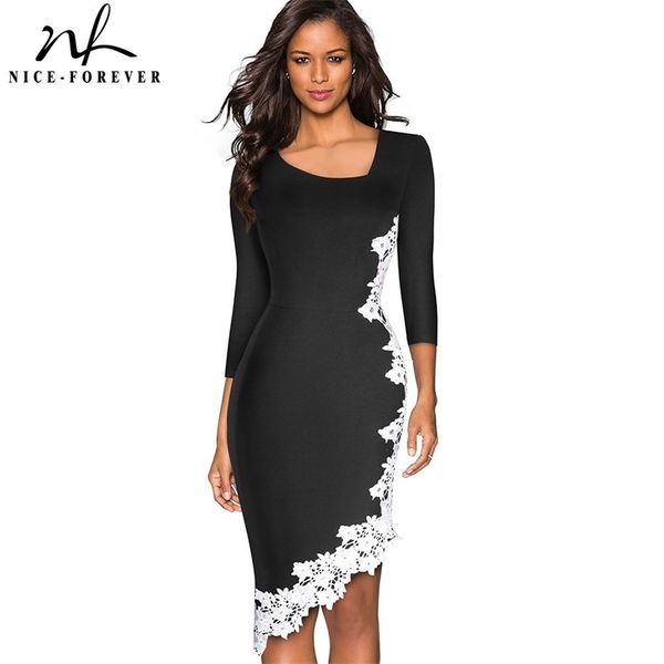 nice-forever elegant white lace patchwork office unsymmetrical vestidos business party winter bodycon women dress b561 y200418, Black;gray
nice-forever elegant white lace patchwork office unsymmetrical vestidos business party winter bodycon women dress b561 y200418, Black;gray
