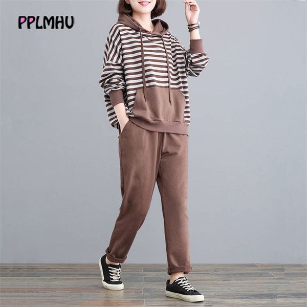 spring casual loose striped hooded sweatshirt and harem pants tracksuit plus size 4xl korean 2 piece sets sweatsuit women outfit 220315, White
spring casual loose striped hooded sweatshirt and harem pants tracksuit plus size 4xl korean 2 piece sets sweatsuit women outfit 220315, White