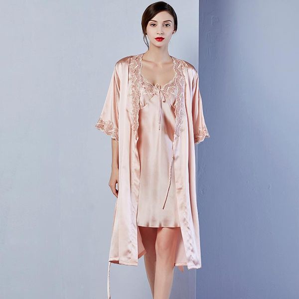 luxury pure silk pajamas for women kimono robe night dress sleepwear 2 pieces nightgown 100% real silk pyjamas women pijama, Black;red
luxury pure silk pajamas for women kimono robe night dress sleepwear 2 pieces nightgown 100% real silk pyjamas women pijama, Black;red