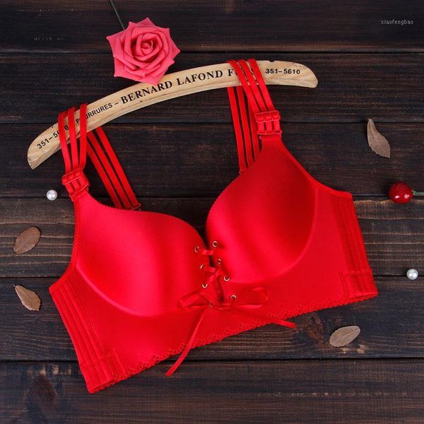 drawstring large solid color women's bra one piece seamless underwear without steel ring gather thin back summer bra push up1, Red;black
drawstring large solid color women's bra one piece seamless underwear without steel ring gather thin back summer bra push up1, Red;black