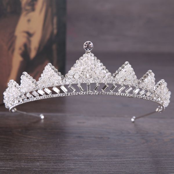 bridal silver handmade crystal ornament banquet hair band award crown show headdress
bridal silver handmade crystal ornament banquet hair band award crown show headdress