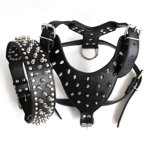 wholesale-brown large spiked&studded leather dog harness&collar set for pit bull mastiff1
wholesale-brown large spiked&studded leather dog harness&collar set for pit bull mastiff1