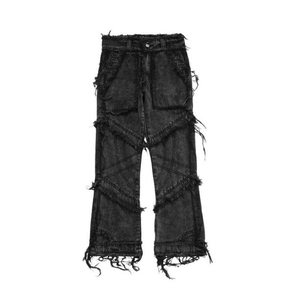 hip hop mens streetwear denim pants 2020 vintage washed black ripped jeans casual joggers trousers man rap flared pants w1079, Blue
hip hop mens streetwear denim pants 2020 vintage washed black ripped jeans casual joggers trousers man rap flared pants w1079, Blue