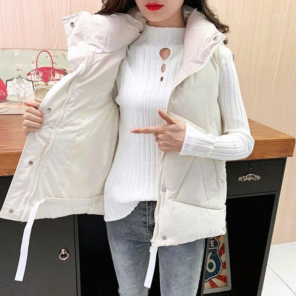2020 new women winter korean stand collar cotton padded vest thickening warm vest female solid sleeveless short waistcoat a181, Black;white
2020 new women winter korean stand collar cotton padded vest thickening warm vest female solid sleeveless short waistcoat a181, Black;white