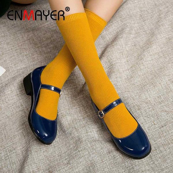 enmayer wedding shoes square heel patent leather round toe buckle strap casual spring/autumn women heels classics women shoes1, Black
enmayer wedding shoes square heel patent leather round toe buckle strap casual spring/autumn women heels classics women shoes1, Black
