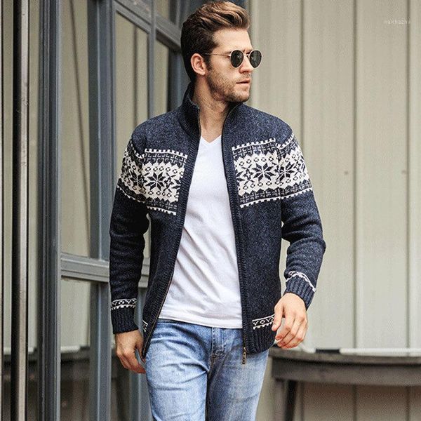 fashion men's jacquard sweater coat british style knitted cardigan turtleneck full zip casual wild warm winter wool sweater1, White;black 
fashion men's jacquard sweater coat british style knitted cardigan turtleneck full zip casual wild warm winter wool sweater1, White;black