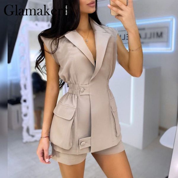 glamaker sleeveless 2 piece suit set women v neck elastic waist female office ladies set summer shorts co ord set outfits t200817, White
glamaker sleeveless 2 piece suit set women v neck elastic waist female office ladies set summer shorts co ord set outfits t200817, White