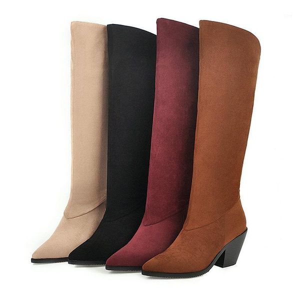 boots fashion women knee high faux suede slip on wedges heel long ladies pointed toe autumn winter shoes big size 33-451, Black
boots fashion women knee high faux suede slip on wedges heel long ladies pointed toe autumn winter shoes big size 33-451, Black