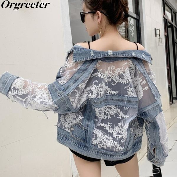 streetwear fashion women's chic lace stitching hole denim jackets coat new summer fall lace embroidery loose jean jackets 201023, Black;brown
streetwear fashion women's chic lace stitching hole denim jackets coat new summer fall lace embroidery loose jean jackets 201023, Black;brown