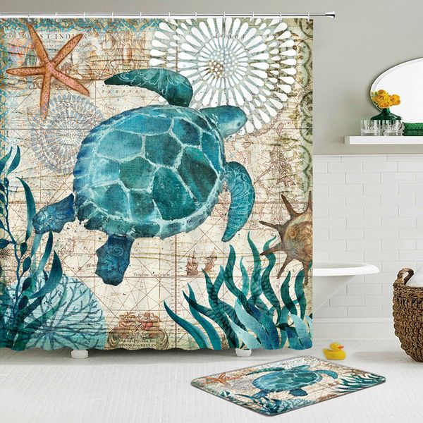 2pcs/set sea turtle ocs shower curtains set bathroom waterproof polyester cloth + non-slip mat toilet bathroom home decor
2pcs/set sea turtle ocs shower curtains set bathroom waterproof polyester cloth + non-slip mat toilet bathroom home decor