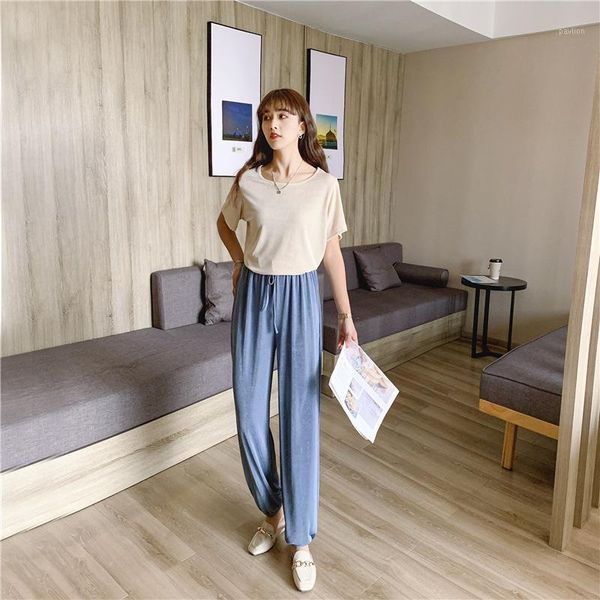 high waist beam feet lounge pants ice silk female 2020 spring and summer new ladies sports pants loose feet sleeping1, Black;red
high waist beam feet lounge pants ice silk female 2020 spring and summer new ladies sports pants loose feet sleeping1, Black;red