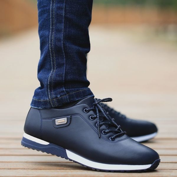 men's pu leather business casual shoes for man outdoor breathable sneakers male fashion loafers walking footwear tenis feminino y200104, Black
men's pu leather business casual shoes for man outdoor breathable sneakers male fashion loafers walking footwear tenis feminino y200104, Black