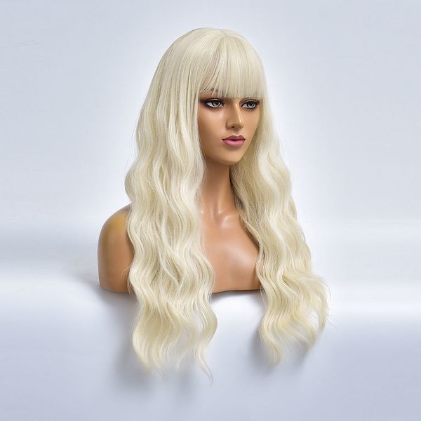 costume accessories long wave blonde daily hair colored synthetic wigs with bangs for white women heat resistant female natural cosplay fibe, Silver
costume accessories long wave blonde daily hair colored synthetic wigs with bangs for white women heat resistant female natural cosplay fibe, Silver