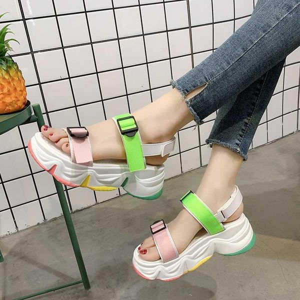 mixed color casual platform wedge sandals with buckle women thick sole open toe sport sandals summer outdoor beach shoes 20201, Black
mixed color casual platform wedge sandals with buckle women thick sole open toe sport sandals summer outdoor beach shoes 20201, Black