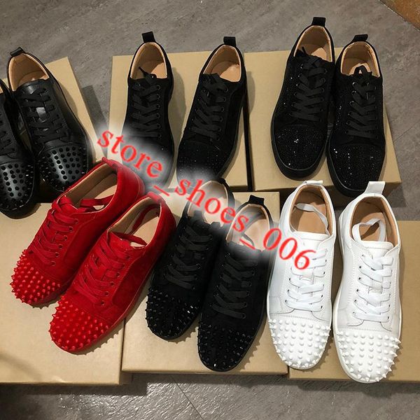 2020 red bottom low cut spikes flats shoes for men women leather sneakers casual shoes with dust bag, Black
2020 red bottom low cut spikes flats shoes for men women leather sneakers casual shoes with dust bag, Black