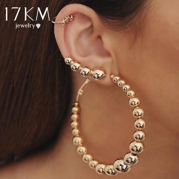 hoop & huggie 17km oversize gold earrings for women girl 2021 geometric bead earring fashion jewelry wholesale, Golden;silver
hoop & huggie 17km oversize gold earrings for women girl 2021 geometric bead earring fashion jewelry wholesale, Golden;silver