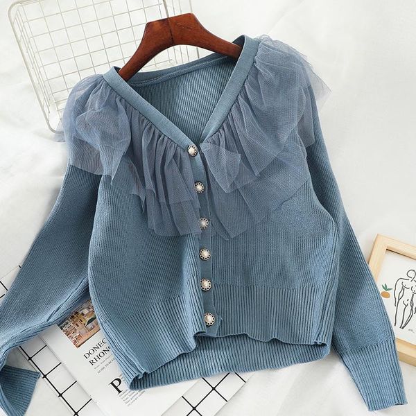 women's knits & tees kawaii sweater cute korean ruffle knitted cardigan women christmas v neck woman sweaters 2021 autumn winter clothe, White
women's knits & tees kawaii sweater cute korean ruffle knitted cardigan women christmas v neck woman sweaters 2021 autumn winter clothe, White