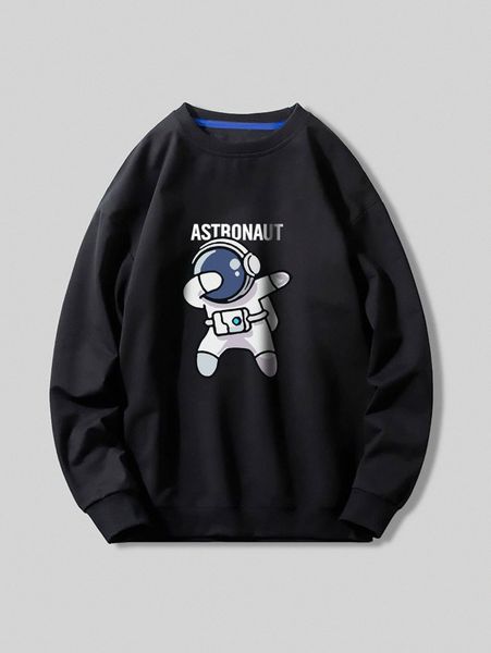 men astronaut & letter graphic pullover b8tn#, Black
men astronaut & letter graphic pullover b8tn#, Black