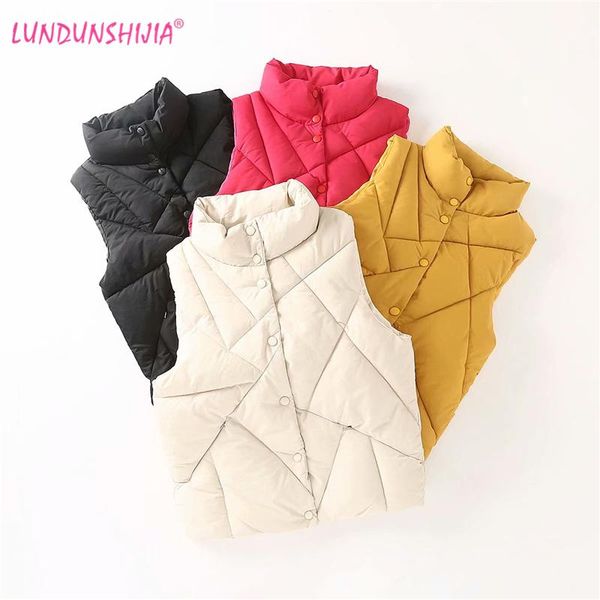 lundunshijia 2020 winter women solid color vest women's ultra light vest jacket stand collar sleeveless geometric vests 4 colors, Black;white
lundunshijia 2020 winter women solid color vest women's ultra light vest jacket stand collar sleeveless geometric vests 4 colors, Black;white