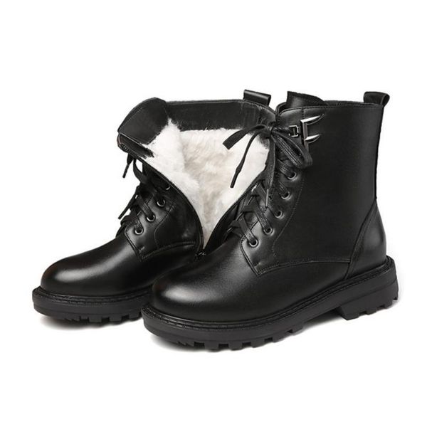 boots women's winter warm snow wool leather ankle trendy round toe laces zipper platform women big yards 40 41 42 43, Black
boots women's winter warm snow wool leather ankle trendy round toe laces zipper platform women big yards 40 41 42 43, Black
