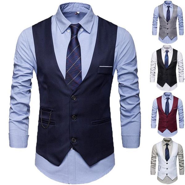 2019 spring new style suit vest men' slim vest korean-style three buttons tooling dress wholesale1, White;black
2019 spring new style suit vest men' slim vest korean-style three buttons tooling dress wholesale1, White;black