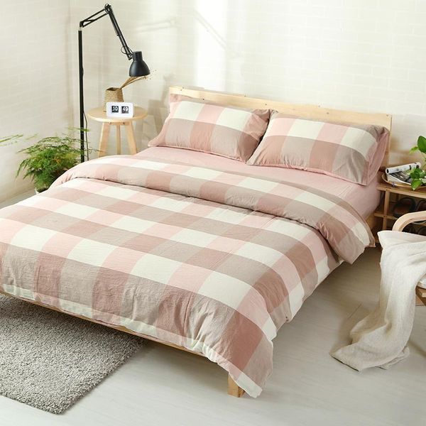 4pcs 100% washed cotton old fashion style plaid duvet cover set king size vintage bedding sets1
4pcs 100% washed cotton old fashion style plaid duvet cover set king size vintage bedding sets1