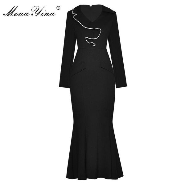 moaayina fashion designer dress spring women's dress long sleeve v-neck ruffles beaded party package hip mermaid dresses, Black;gray
moaayina fashion designer dress spring women's dress long sleeve v-neck ruffles beaded party package hip mermaid dresses, Black;gray