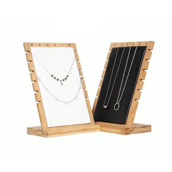 solid bamboo black/white gray necklace display stand pendant display holder with microfiber jewelry exhibitor shop counter, Pink;blue 
solid bamboo black/white gray necklace display stand pendant display holder with microfiber jewelry exhibitor shop counter, Pink;blue