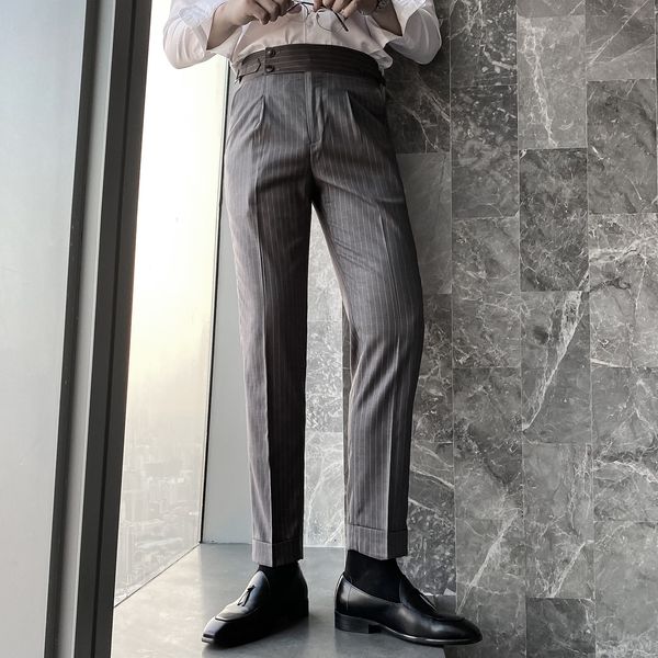 daio ethan korean autumn men's striped double breasted trousers slim feet casual british chic pants
daio ethan korean autumn men's striped double breasted trousers slim feet casual british chic pants