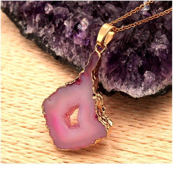 1pcs natural random irregular rock druzy stone pendant necklaces for women trendy geode slice piece healing necklace jllysm, Black
1pcs natural random irregular rock druzy stone pendant necklaces for women trendy geode slice piece healing necklace jllysm, Black