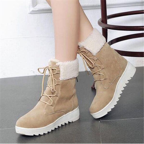 new women's suede mid-calf boots platform winter cotton shoes thick plush warm non-slip lace-up snow boots for women botas mujer, Black
new women's suede mid-calf boots platform winter cotton shoes thick plush warm non-slip lace-up snow boots for women botas mujer, Black
