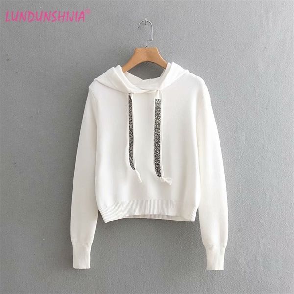 lundunshijia autumn winter women glitter stone knitting hoodies short style sweatshirt jumper 3 colors, Black
lundunshijia autumn winter women glitter stone knitting hoodies short style sweatshirt jumper 3 colors, Black