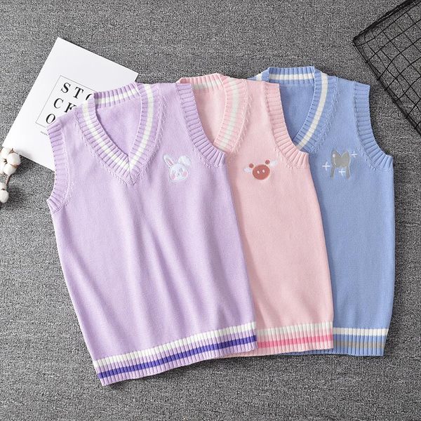 japanese jk sweater vest solid color cute cosplay pullover girl school vest rabbit cute little animal purple blue pink, White;black
japanese jk sweater vest solid color cute cosplay pullover girl school vest rabbit cute little animal purple blue pink, White;black