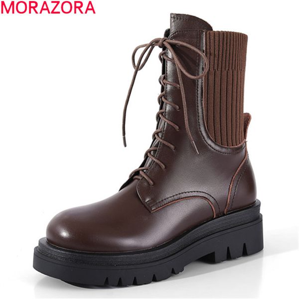 morazora 2021 new arrival women brand boots genuine leather boots square heels round toe lace up autumn winter ankle boots 1026, Black
morazora 2021 new arrival women brand boots genuine leather boots square heels round toe lace up autumn winter ankle boots 1026, Black