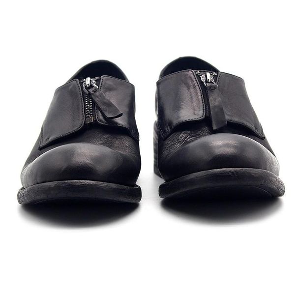 mens runway italy retro cowhide genuine leather zipper round toe block med heels work safety handmade dress shoes, Black
mens runway italy retro cowhide genuine leather zipper round toe block med heels work safety handmade dress shoes, Black