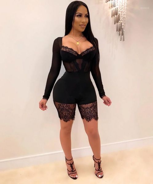 wendywu lady v-neck long sleeve bodycon lace casual playsuit skinny solid club playsuit rompers1, Black;white
wendywu lady v-neck long sleeve bodycon lace casual playsuit skinny solid club playsuit rompers1, Black;white