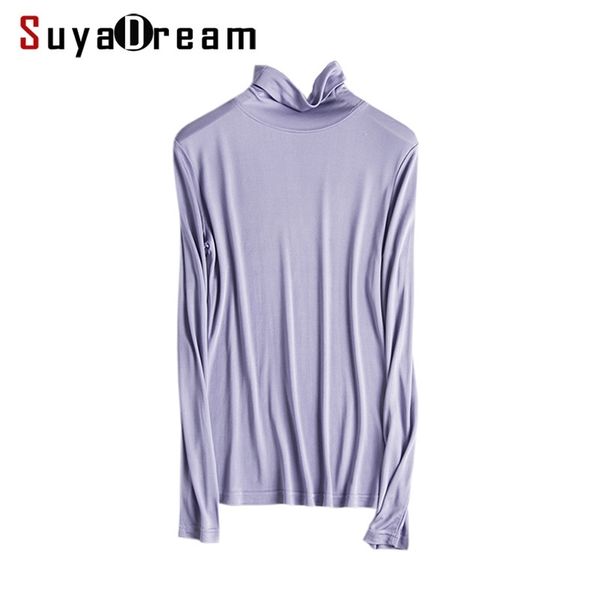 women t shirt 100%real silk basic turtleneck long sleeve bottoming-shirt fall winter primer shirt plus size spandex y200110, White
women t shirt 100%real silk basic turtleneck long sleeve bottoming-shirt fall winter primer shirt plus size spandex y200110, White