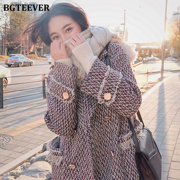 bgteever retro houndstooth woolen coat women double-breasted thicken autumn winter long coats female tassels overcoats 2019, Tan;black
bgteever retro houndstooth woolen coat women double-breasted thicken autumn winter long coats female tassels overcoats 2019, Tan;black