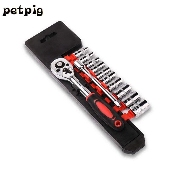 car tool 12pcs 1/4 inch ratchet socket wrench set drive socket set released ratchet handle and extension bar tool for car repair
car tool 12pcs 1/4 inch ratchet socket wrench set drive socket set released ratchet handle and extension bar tool for car repair