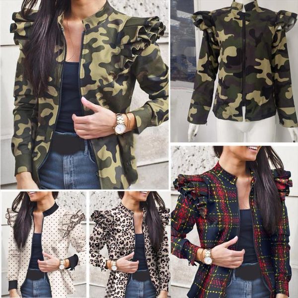 polka dot print bomber jacket women zipper up retro ruffle coat 2020 autumn long sleeve basic plus size 3xl short jackets female, Black;brown
polka dot print bomber jacket women zipper up retro ruffle coat 2020 autumn long sleeve basic plus size 3xl short jackets female, Black;brown