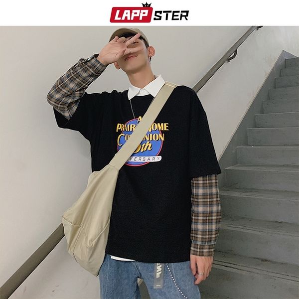 lappster men plaid patchwork harajuku hoodies pullovers spring mens korean streetwear sweatshirts women japanese clothing 201113, Black
lappster men plaid patchwork harajuku hoodies pullovers spring mens korean streetwear sweatshirts women japanese clothing 201113, Black