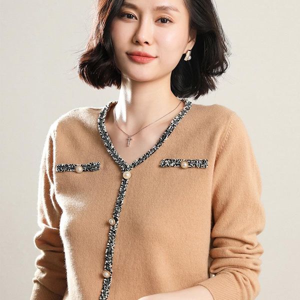 smpevrg new style pure wool ladies sweater, high-quality v-neck stitching pullover small fresh 100% women's wool sweater, White;black
smpevrg new style pure wool ladies sweater, high-quality v-neck stitching pullover small fresh 100% women's wool sweater, White;black