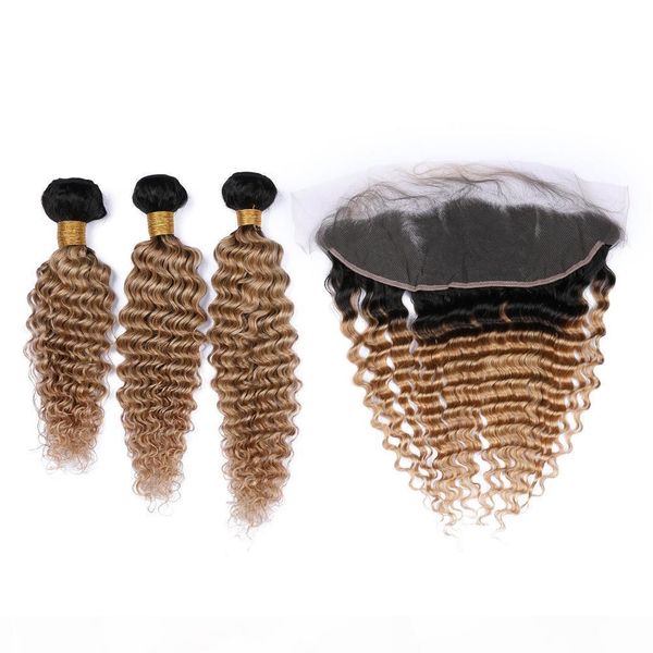 ombre 3 pieces bundle with frontal ears to ears deep wave #1b #27 ombre 3 bundles with frontal closure indian hair, Black;brown
ombre 3 pieces bundle with frontal ears to ears deep wave #1b #27 ombre 3 bundles with frontal closure indian hair, Black;brown