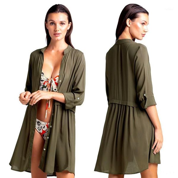 green casual mandarin collar roll up sleeve button front open draped plus size clothing for women and blouses shirts q10651, White
green casual mandarin collar roll up sleeve button front open draped plus size clothing for women and blouses shirts q10651, White