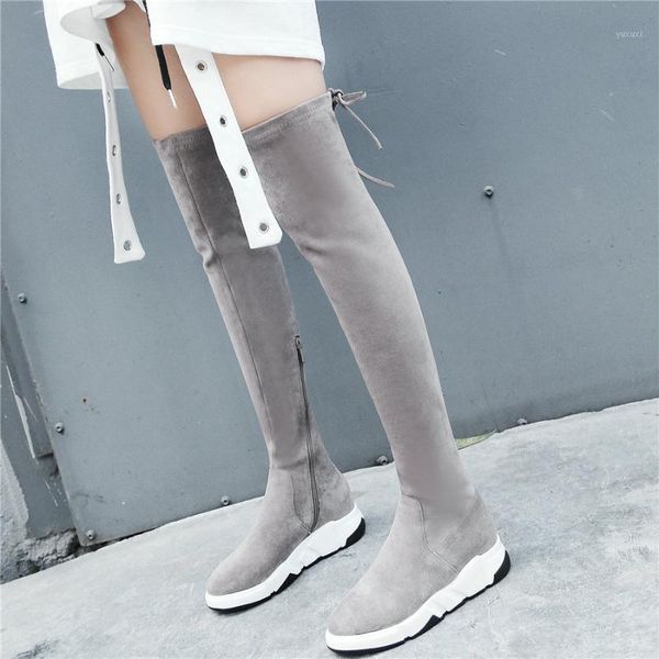 boots stretchy velvet pumps shoe women lace up cow leather wedges high heel over the knee female round toe fashion sneakers1, Black
boots stretchy velvet pumps shoe women lace up cow leather wedges high heel over the knee female round toe fashion sneakers1, Black